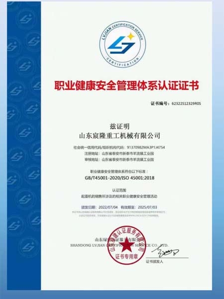 職業(yè)健康安全管理體系認(rèn)證證書(shū)